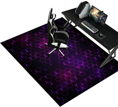 Fzamudng Gaming Chair Mat Floor Protector for Rolling Chair, 70 x 90 cm Office Chair Mat for Carpeted Floors, Low/Medium Pile Carpet Protector Chair Mat for Easy Glide, Desk Chair Mat for Carpet