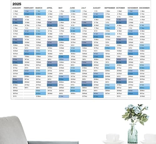 Annual Year Planner, Poster Calendar for Home, Thick Paper Calendar, Home Schedule Organizer, 12 Months Wall Planner with Stickers, Perfect for School, Office, and Home Decoration