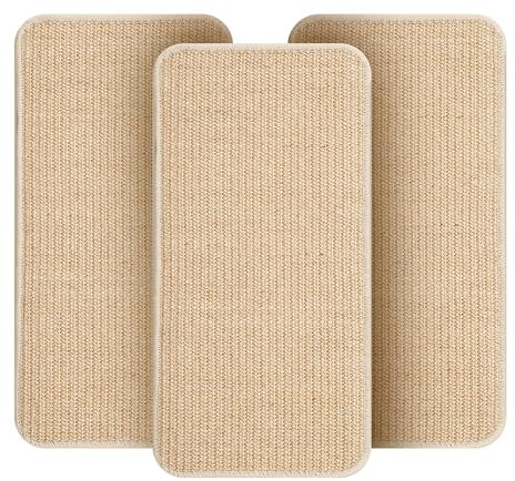 Juego de 3 Piezas Rascador para Gatos Sofa,Antideslizante Alfombra rascador para Gatos,50x25cm,Antideslizante,Adecuado para Puertas de Muebles de sofá, protegiendo alfombras y Paredes (Color Madera)