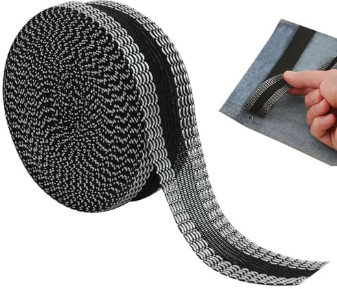 10M Ruban Adhésif pour Ourlet de Pantalon, Bande Autocollante de Couture Noire, Coupe Libre Pieds De Short Autocollants, pour Ajustements Rapides de Vêtements, Jupes, Jeans et Tissus Divers