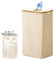 100L Récipient de Collecte de Bouteilles Consignées avec Couvercle,Poubelle Tri Selectif,Grande Capacité de Rangement,Sac à Bouteilles de Cuisine,Récipient Beige pour Rangement des Aliments Vides
