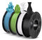 ANYCUBIC PLA Filamento per Stampante 3D, Filamento di Identificazione Intelligente, Bobina Rimovibile e Riutilizzabile, Dimensioni +/- 0,02 mm, Nero+Bianco+Tropical Turquoise+Spring Leaf, 4KG