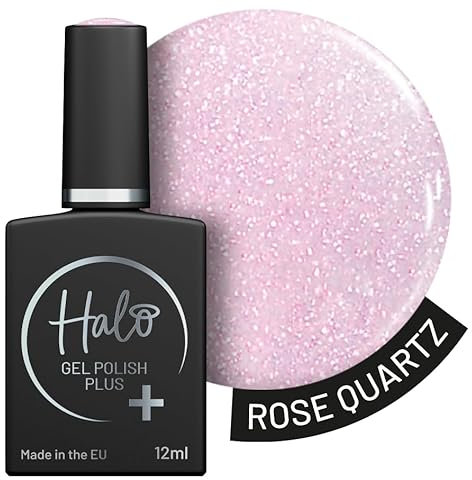 Halo Gel Polish Plus 12ml - Rose Quartz. UV/LED Gel Nail Polish, Long Lasting & Easy To Apply. Nail Art Colours For Manicure & Pedicure. Hema Free Gel Polish For Professional & Home Use.