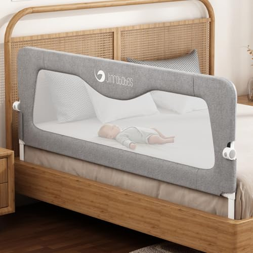 Jinrobabes Bettgitter für Kleinkinder, verstellbare Höhen und faltbarer Bettschutz für Kleinkinderbett, extra langes Bettgitter mit nahtloser Pressung für Betten in voller Größe (200 cm)