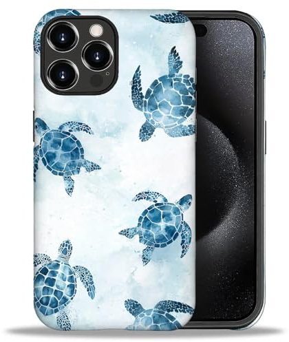 artslion Kompatibel mit iPhone 14 pro Hülle 6,1 Zoll, Blaue Schildkröte Muster Schock und Kratzer resistent 360 Grad SchutzHülle für iPhone 14 pro