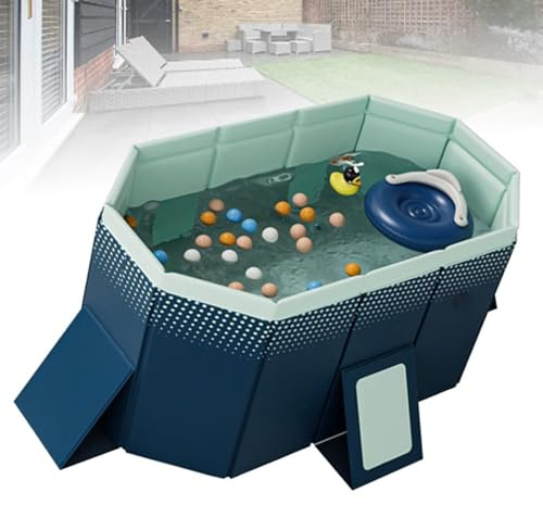ZXINXIN Piscina Portatile, Piscina Esterna Pieghevole Quadrata per la Famiglia, Piscina per Bambini più Piccola, Piscina Esterna Durevole, Vasca da Bagno per Giardino di casa, Cortile e Esterno 160cm