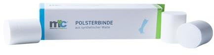 Medicalcorner24 Bande de rembourrage, ouate synthétique, 3 m x 6 cm, 5 rouleaux – Matériel de pansement pour premiers secours