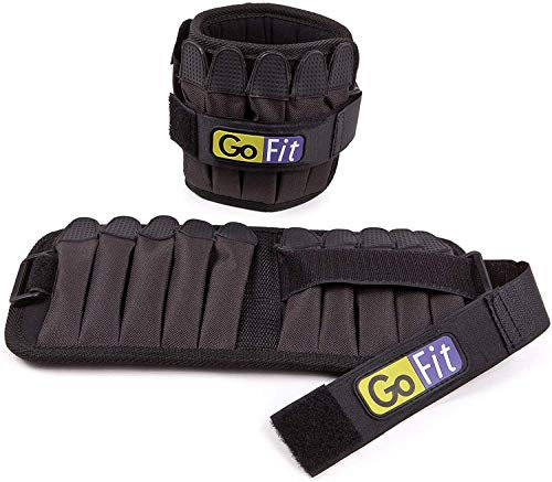 GoFit Gepolstertes, verstellbares Knöchelgewichte-Set - Schwarz, 1,13 kg - 2,26 kg