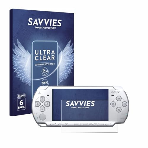 Savvies Schutzfolie für Sony PSP 2004 | 6 Stück Transparenter Displayschutz Made in Germany Ultra-Klar Displayschutz-Folie