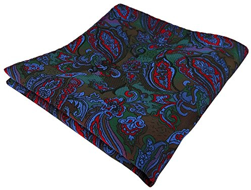 TigerTie Designer Einstecktuch in rot blau flieder grün mehrfarbig Paisley gemustert