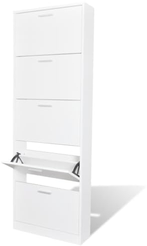 vidaXL Schuhschrank 5 Schuhkipper Schuhregal Schrank Schuhaufbewahrung Kommode