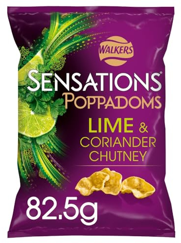 Walkers Sensations Lime & Coriander Chutney Sharing Poppadoms 82.5g