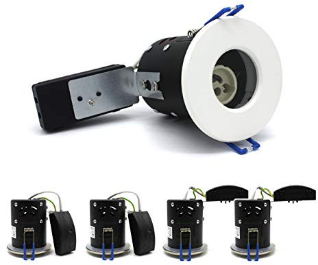 sanlumia 4 X LED Fire Rated Downlight Can GU10 Recessed Ceiling Twist & Lock Interchangeable Downlight IP65 White