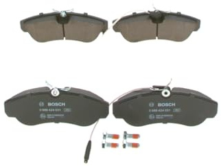 BOSCH Bremsbelagsatz, Scheibenbremse 0986424031 | Kompatibel mit: CITROËN JUMPER I Bus, JUMPER I Kasten, JUMPER I Pritsche/Fahrgestell, FIAT DUCATO Bus, DUCATO Kasten