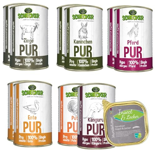 Schecker Nassfutter - Probierpaket 11 x PUR - sensitiv-, Nassfutter - 10 x 410 + 1 x 200g