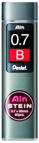 Pentel Druckbleistift-Feinmine AIN STEIN C277, Härtegrad: B, Menge 40