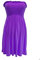 Robe bustier courte, motif floral - Violet - 36