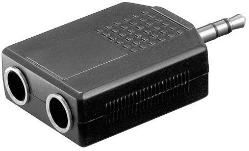 CABLEPELADO Adaptador de Audio Estéreo | Splitter 1x 3.5 mm a 2X 6,3mm Jack | Duplicador Audio 6.35 mm | Estéreo | PVC | Para Auriculares, Micrófono, Amplificador