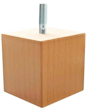 Furniture Legs Europe Möbelfuß vierkant Holz Höhe 5 cm (M8) | Hohe Qualität und nachhaltiges Holz mit transparentem Schutzlack (4 Stück)