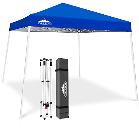 EAGLE PEAK Tienda de campaña desplegable con Patas inclinadas de 3 m x 3 m, toldo instantáneo para Exteriores, fácil instalación, Refugio Plegable (Azul)