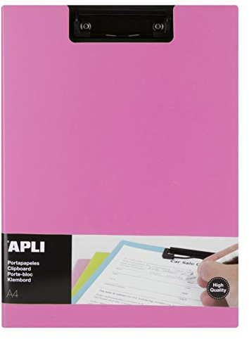 APLI 17208 - Clipboard con solapa premium rosa A4
