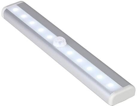 WedDecor Battery Operated Wireless PIR White LED Light 1pc – Stick-On Magnetic, Adhesive Tape, Strip Light Bar with Motion Sensor for Under Cabinets, Closets, Wardrobes, Stairways, Drawers & Garages