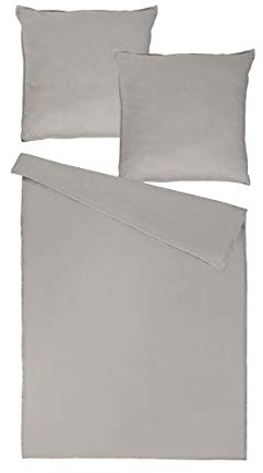 Traumschlaf Uni Single Jersey Bettwäsche Eschle Grey, 1 Bettbezug 155 x 220 cm + 1 Kissenbezug 80 x 80 cm