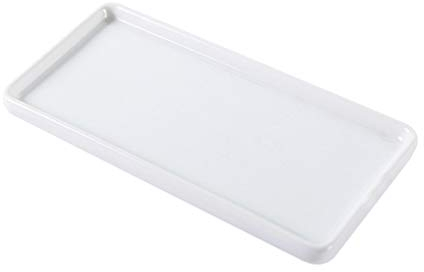 1pc Large Ceramic Bathroom Storage Tray Elegant White Porcelain Organizer for Jewelry Perfume and Cosmetics Use