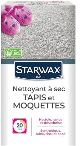 STARWAX Nettoyant à Sec pour Tapis et Moquettes - 500g - Idéal pour Nettoyer et Raviver les Tapis et Moquettes - Pour Fibres Synthétiques et Naturelles, 1 Unité (Lot de 1)
