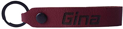 Leder Schlüsselanhänger mit Name Wunschname personalisiert individuell farbig Gravur Rot