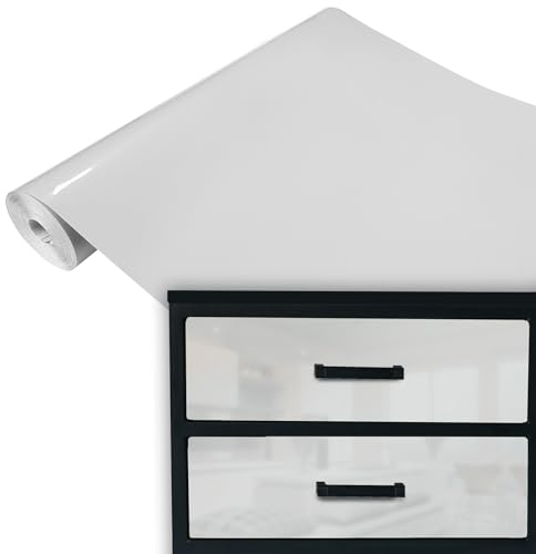DecoMeister Klebefolie Möbel 45x100 cm | Selbstklebende Möbelfolie in matten und glänzenden Farben | Klebefolie für Möbel - einfache Anwendung und stilvolle Umgestaltung | Hellgrau Glanz