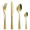 16 Piece Gold Cutlery Sets, Classic Stainless Steel Flatware Silverware Set with Knives/Forks/Spoons/TeaSpoons, Service for 4, Mirror Polished,Dishwasher Safe (Gold)