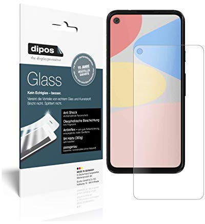 dipos I 2X Displayschutz matt kompatibel mit Google Pixel 4a Schutzfolie 9H Anti-Shock (bewusst Kleiner als das Glas, da Dieses gewölbt ist)