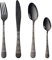 Cutlery Set, Buyer Star 16-Piece Stainless Steel Flatware Set, Laser Flower Pattern Tableware Silverware Set with Spoon Knife and Fork Set, Service for 4, Dishwasher Safe (Black)