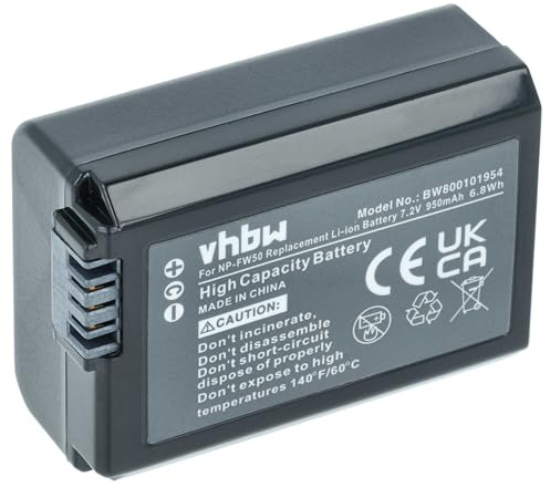 vhbw Akku kompatibel mit Sony Alpha SLT-A35Y | SLT-A37, SLT-A35B, SLT-A35K, SLT-A55 Kamera (950 mAh, 7,2 V, Li-Ion), Infochip