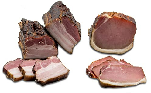 Food-United Schwarz-Kalt-Geräuchertes - BROTZEITRANKERL 650g & HÜTTENSPECK 300g Bayerisch-Tirol-Schinken-Speck Set aus Schweine-Bauch-Rücken