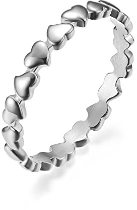 Stfery Kado Ringe, Damen Ringe Titan Edelstahl Herzform Europäischer Stil Ringe Zubehör für Frauen Männer Paare