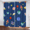 Vorhang Blickdicht mit Ösen Rakete Mond UFO Verdunkelungsvorhang 2er Set Cartoon-Raum Polyester Schallschutz Gardinen für Jungen Mädchen Jugendzimmer Dekoration vorhänge B 150 X H 166 cm
