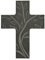 Haussegen Kreuz aus Schiefer, ca.12x9cm, Blätter-Muster