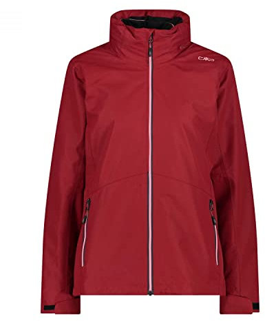 CMP - Woman Jacket Zip Hood Detachble Inn.Jacket, Woman, Redwine, 34