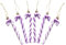 Pack of 6-13CM Glitter Candy Cane –Christmas Tree Hanging Decoration Bauble Xmas Ornament (Lilac)