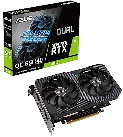 ASUS DUAL NVIDIA GeForce RTX 3060 OC Edition – Carte graphique (8GB GDDR6, PCIe 4.0, HDMI 2.1, DisplayPort 1.4a)