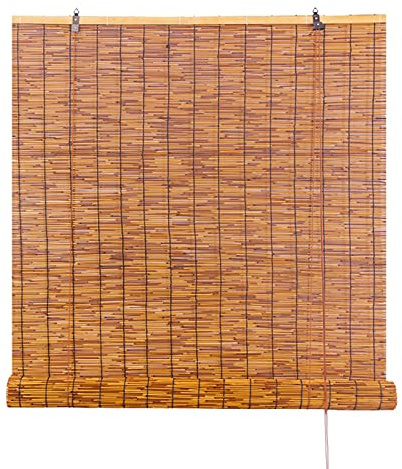 LLPEIJIE026 Store Enrouleur Bambou,Rideau De Roseau,Tissés À La Main,Store en Bambou Exterieur,Store Venitien,Rideau de Paille,Stores Opaques,avec Levage,Personnalisable (90x120cm(36X47in))