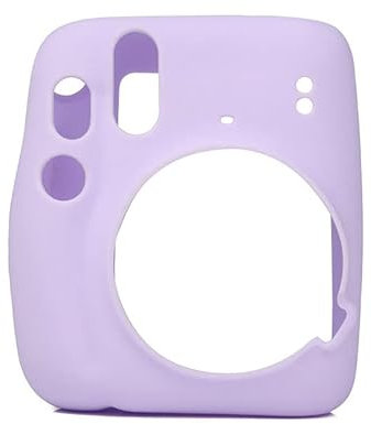 Camera Silicone Case for Fujifilm for Instax Mini11 Mini 11 Mini Camera Shell Protective Case Soft Shell Solid Color Scratch-Proof Case (Purple)