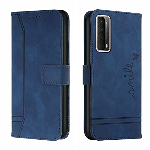 Bravoday Cover per Huawei P Smart 2021 / Y7A 2020, Flip Custodia in Pelle PU Portafoglio Custodia per Huawei Enjoy 20 SE/Honor 10X Lite, con Slot per Schede, Blu
