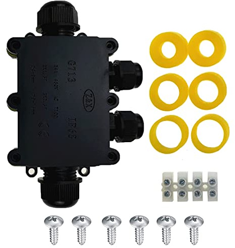 IP68 Wasserdichte Verteilerdose, 4-Wege Kabelsteckverbinder für den Außenbereich PG9 Kabelverschraubung Externer Kabelstecker Drahtstecker für Ø 4mm -15mm Kabeldurchmesser