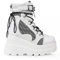 Damen Stiefel mit Dicker Sohle, Punk Kurze Stiefel, High Heels Motorrad Reitstiefel
