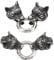 UNICRAFTALE 2 Sets 316 Wolfskopf Endkappen Aus Edelstahl Mit Federtorringen Lederarmbandherstellung Kordelenden O Ringe Antiksilberne Armbandverschlüsse Verbunden Für Die Schmuckherstellung