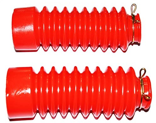 2 Red Motorcycle Front fork Dust Covers Gaiters Boots 28mm 43mm 140mm