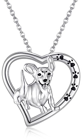 VENACOLY Dackel Kette 925 Sterling Silber Dachshund Anhänger Halskette Hund Schmuck Geschenk für Damen